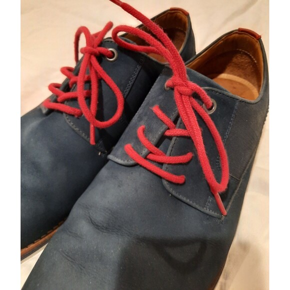 1901 Saddle Shoes Oxford Leather Suede Lace Up Derby Navy Blue & Red Mens 11.5